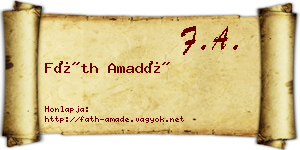Fáth Amadé névjegykártya